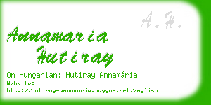 annamaria hutiray business card
